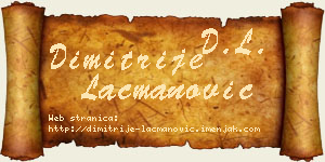 Dimitrije Lacmanović vizit kartica